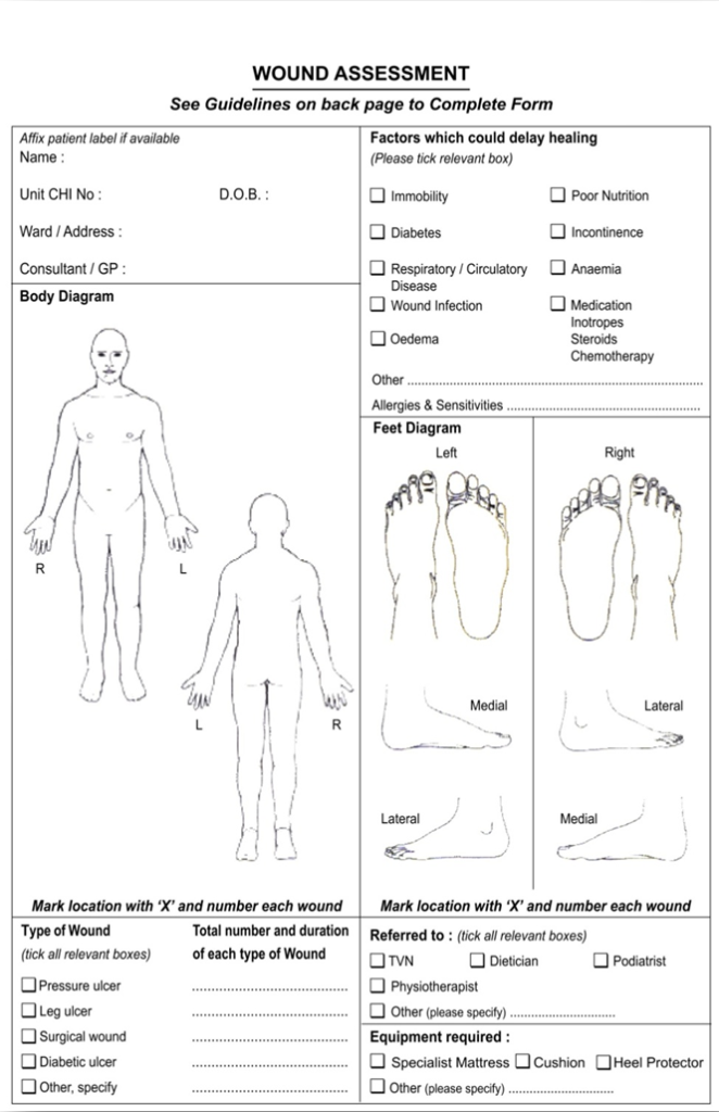 Printable Wound Assessment Tool